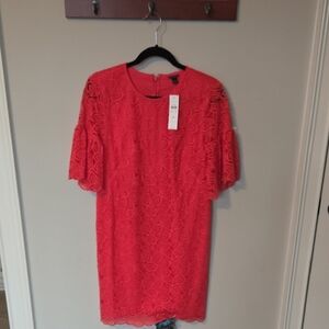 Ann Taylor Red Lace Dress